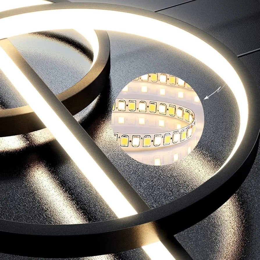 LED ovalni luster crno-zlatni 100cm GR 2185-3
