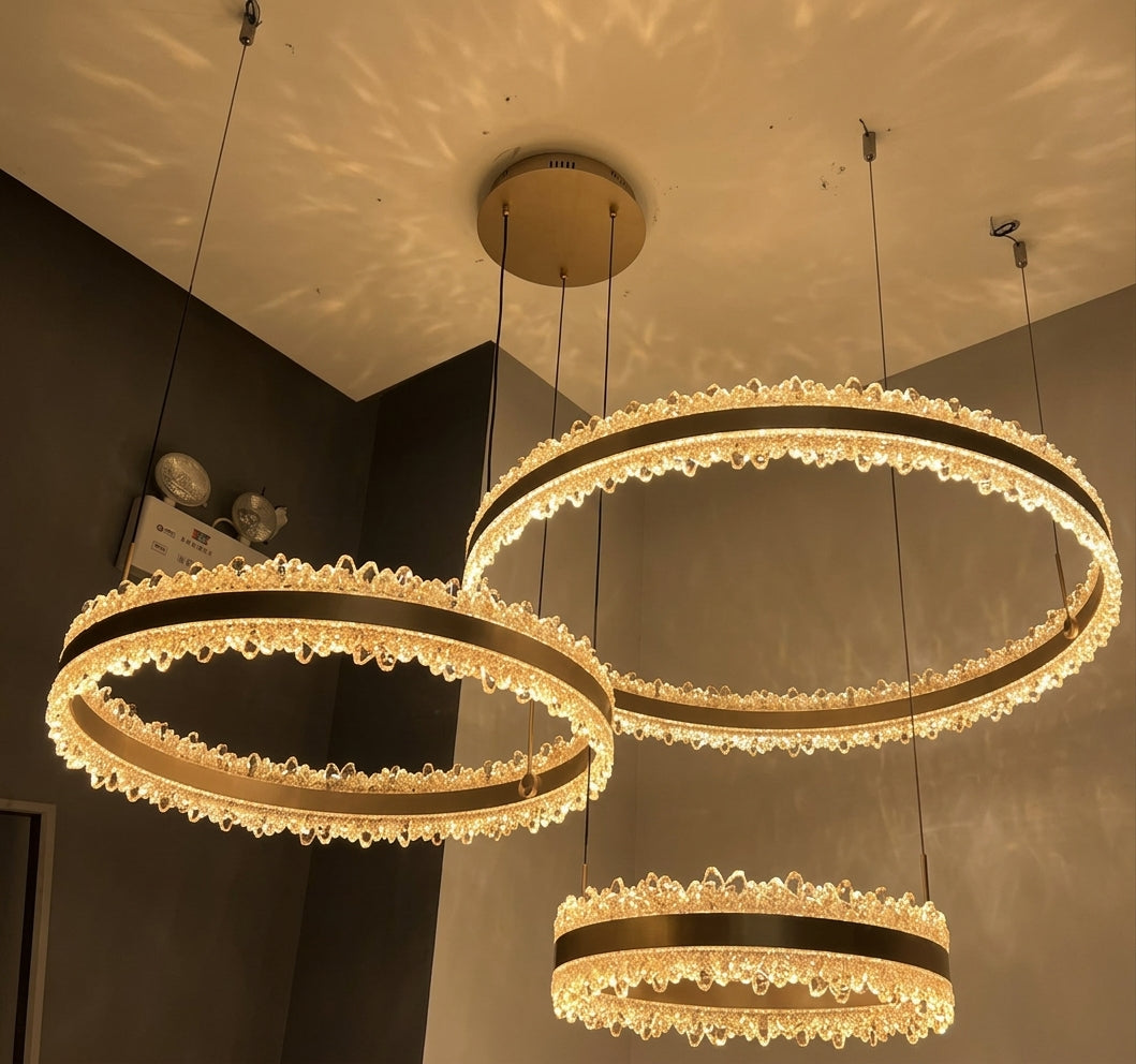 LED luster 3 prstena kristal - 60cm- GR8638-600