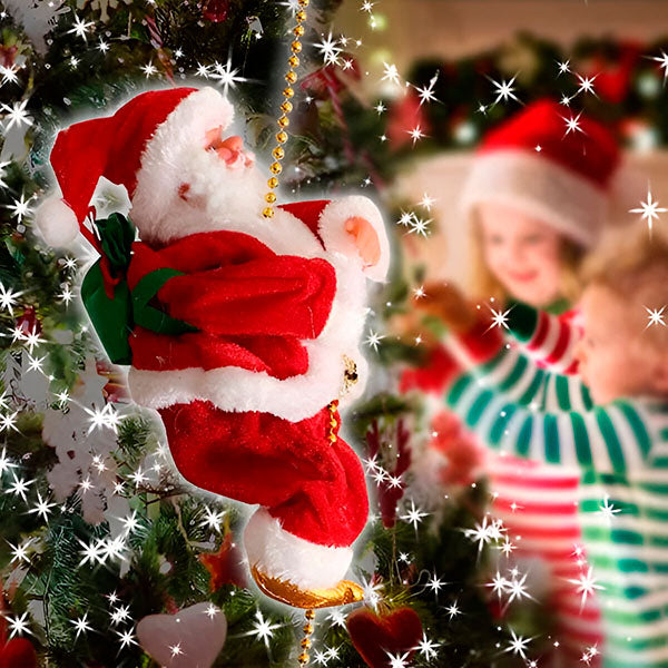 Novogodišnji deda mraz koji se penje i svira