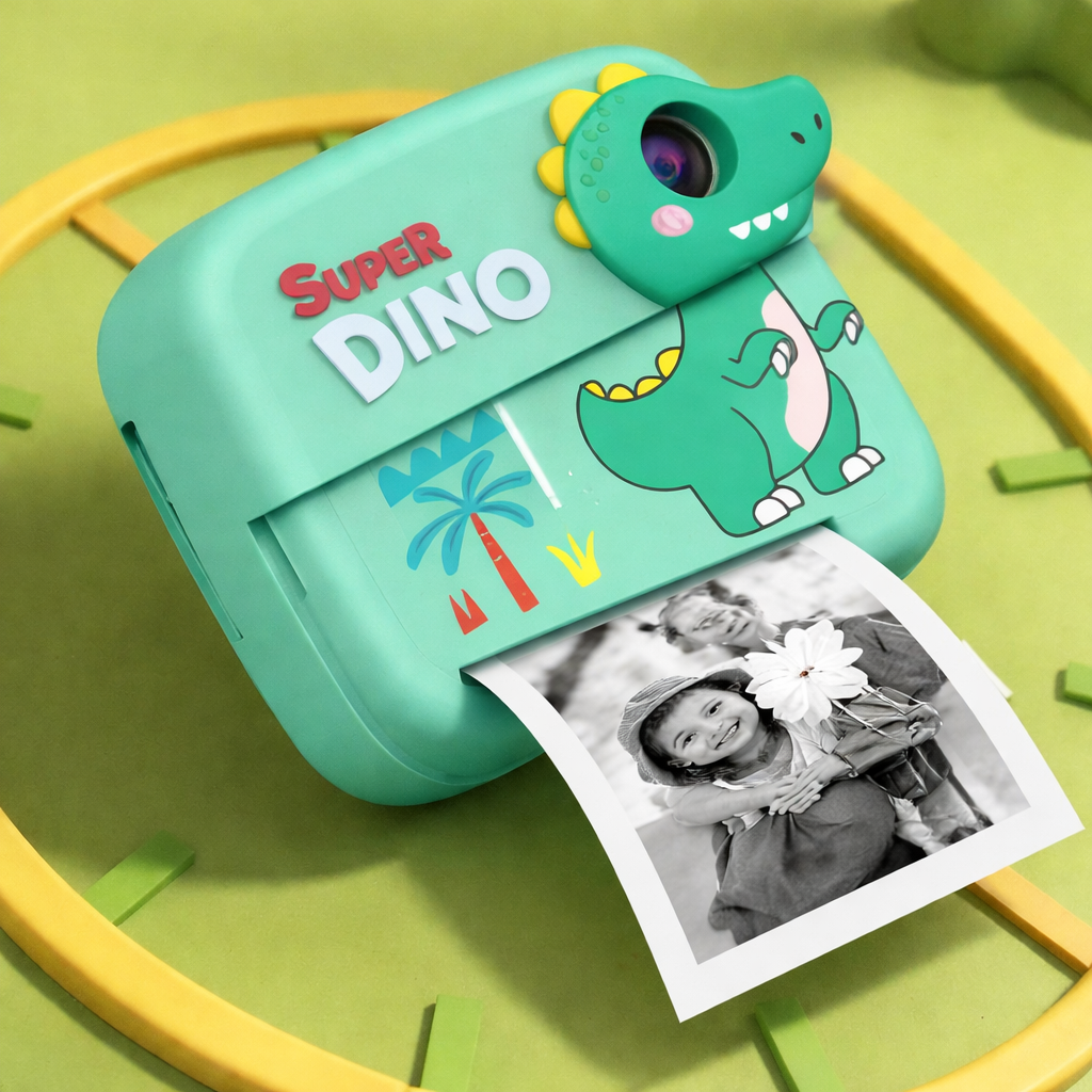 Fotoaparat sa štampačem fotografija – dečja instant kamera (dinosaurus)