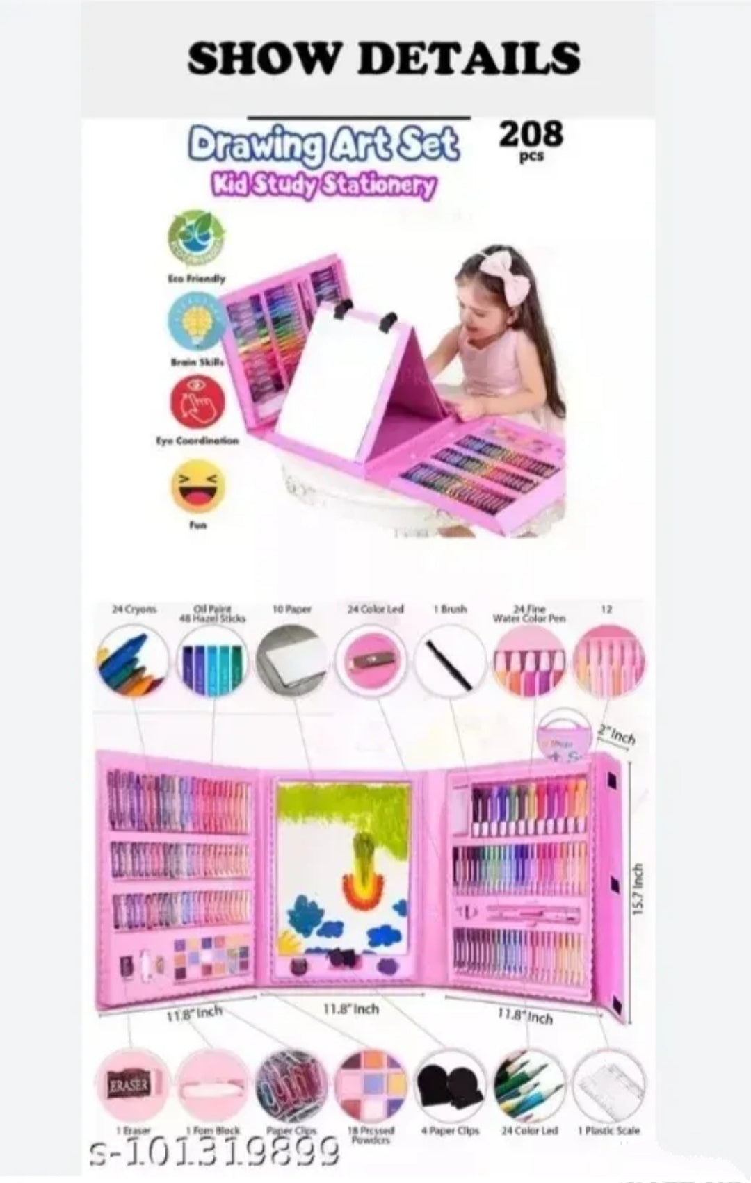 Veliki kreativni set za crtanje i slikanje sa štafelajem u koferu