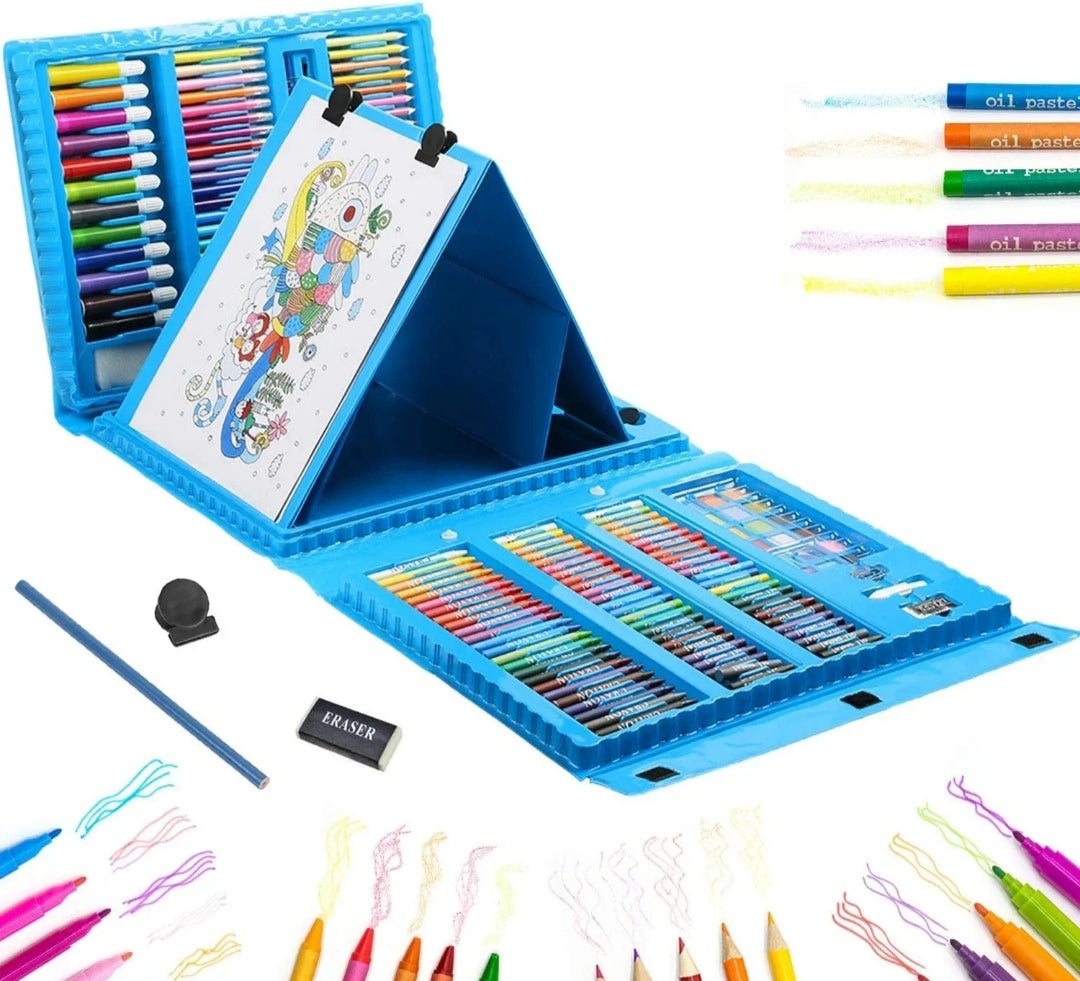 Veliki kreativni set za crtanje i slikanje sa štafelajem u koferu