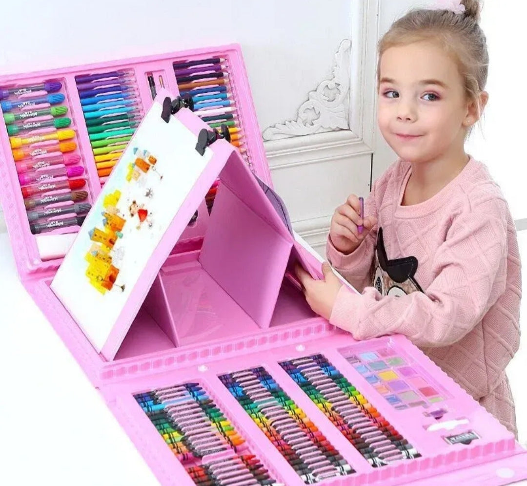 Veliki kreativni set za crtanje i slikanje sa štafelajem u koferu