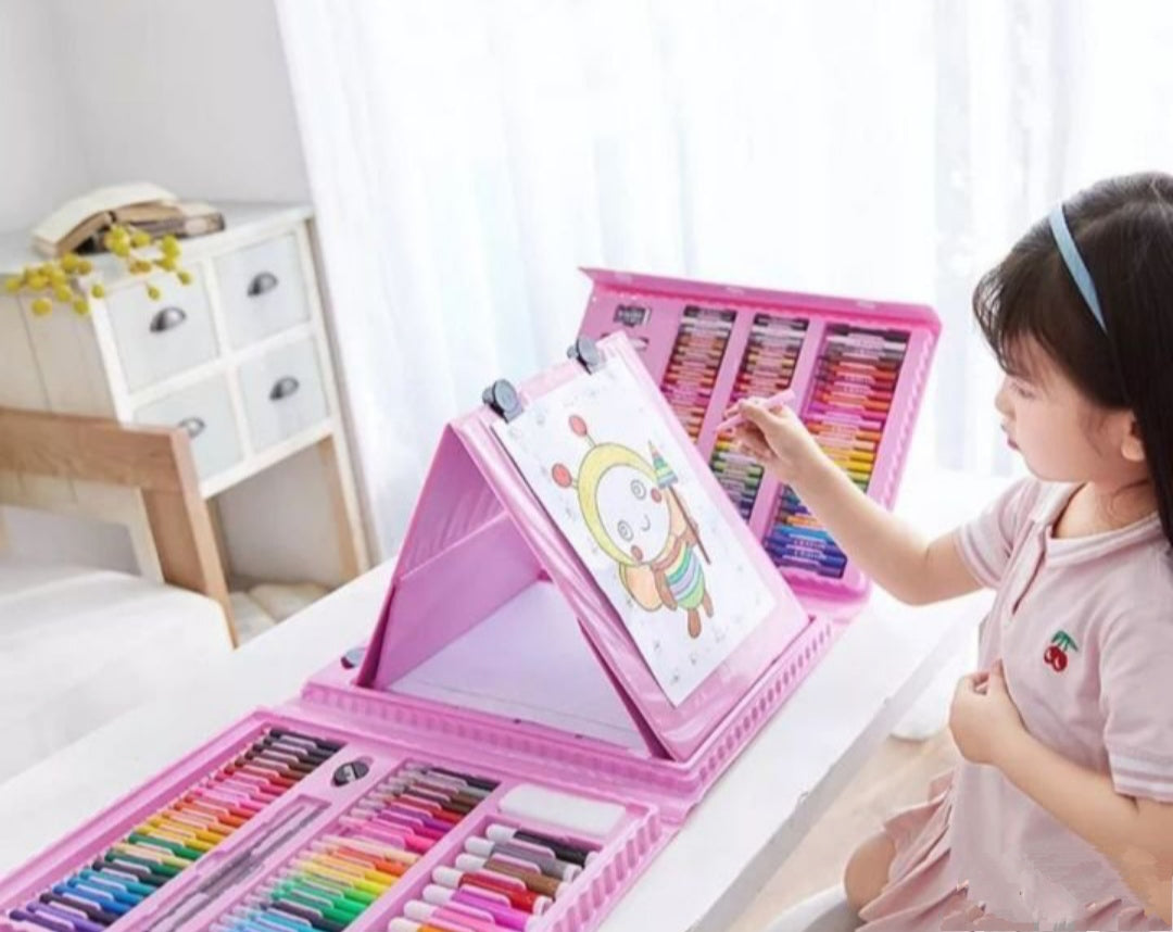 Veliki kreativni set za crtanje i slikanje sa štafelajem u koferu