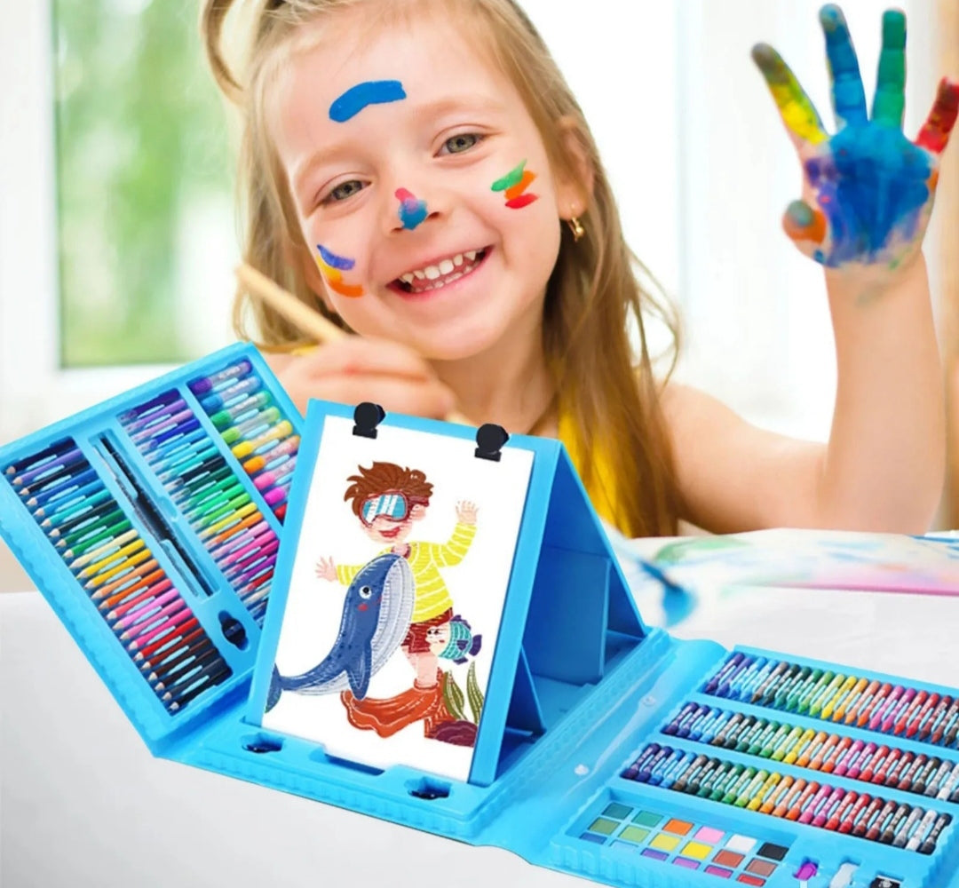 Veliki kreativni set za crtanje i slikanje sa štafelajem u koferu