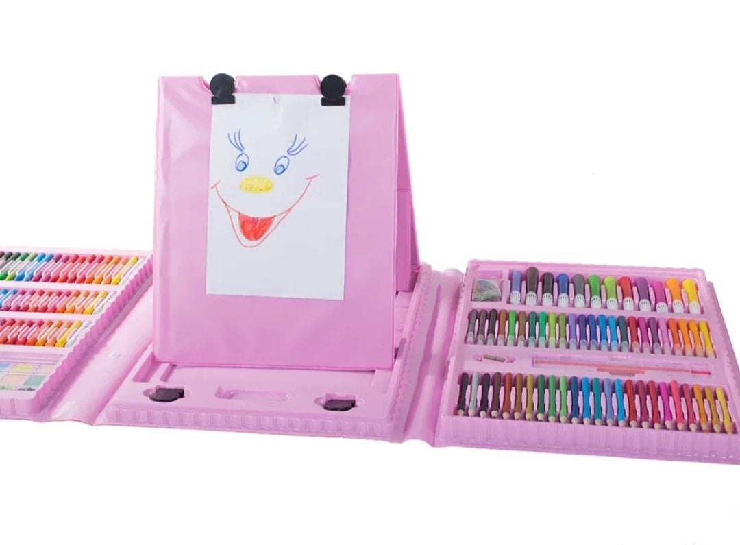 Veliki kreativni set za crtanje i slikanje sa štafelajem u koferu
