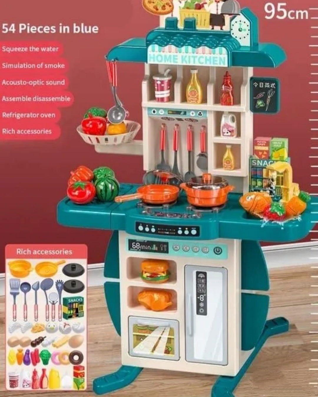 Velika kuhinja sa efektom prave vode sa česme 54 delova