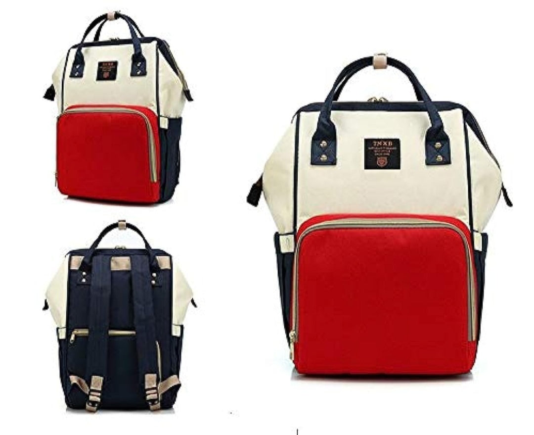 Multifunkcionalna torba ranac za mame i putovanja teget-crveni