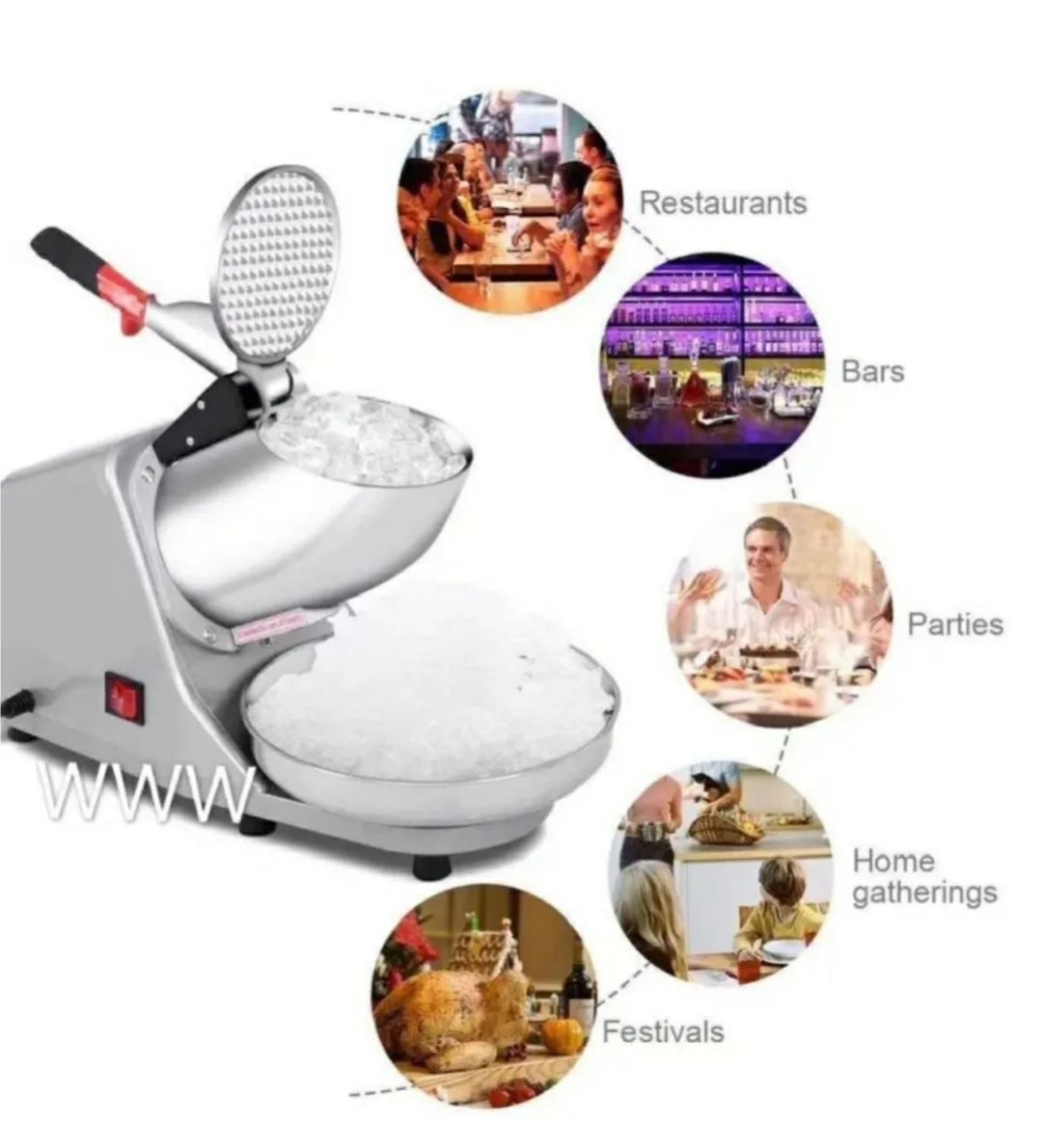 Profesionalna mašina za lomljenje i drobljenje leda 500W