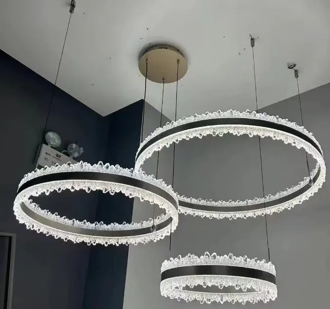 LED luster 3 prstena kristal - 60cm- GR8638-600