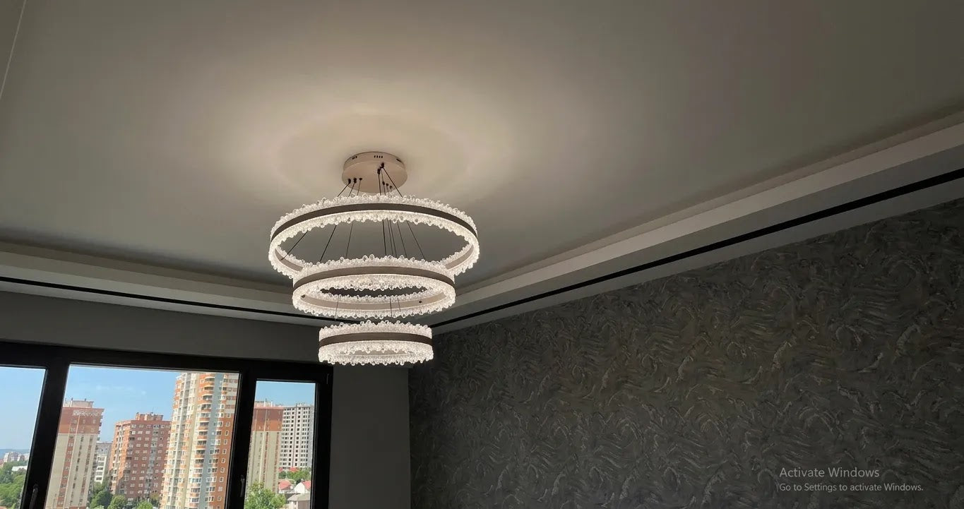 LED luster 3 prstena kristal - 60cm- GR8638-600