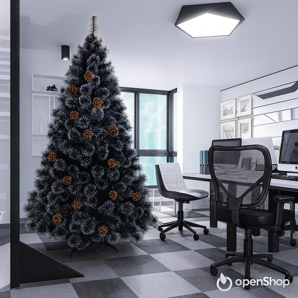 Jelka sa belim iglicama i šišarkama 180cm