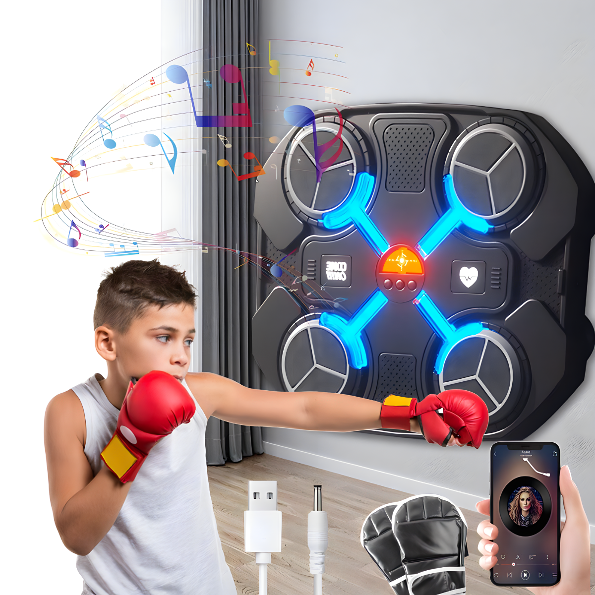 Set muzička tabla i rukavice za boks