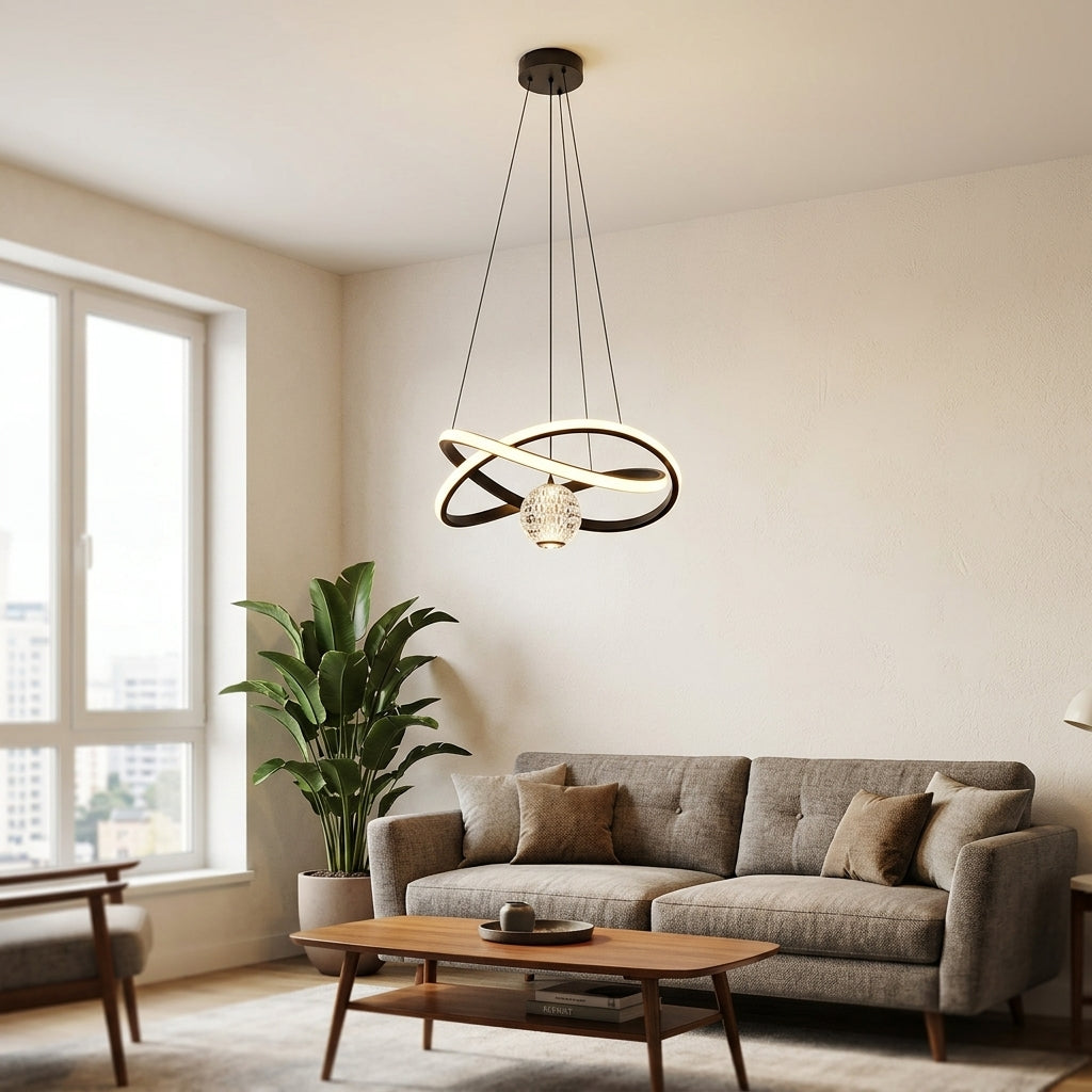 moderni LED LINE luster, visilica sa kuglom u sredini