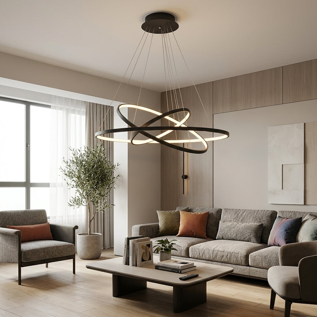 moderni led luster triple ring sa daljinskim